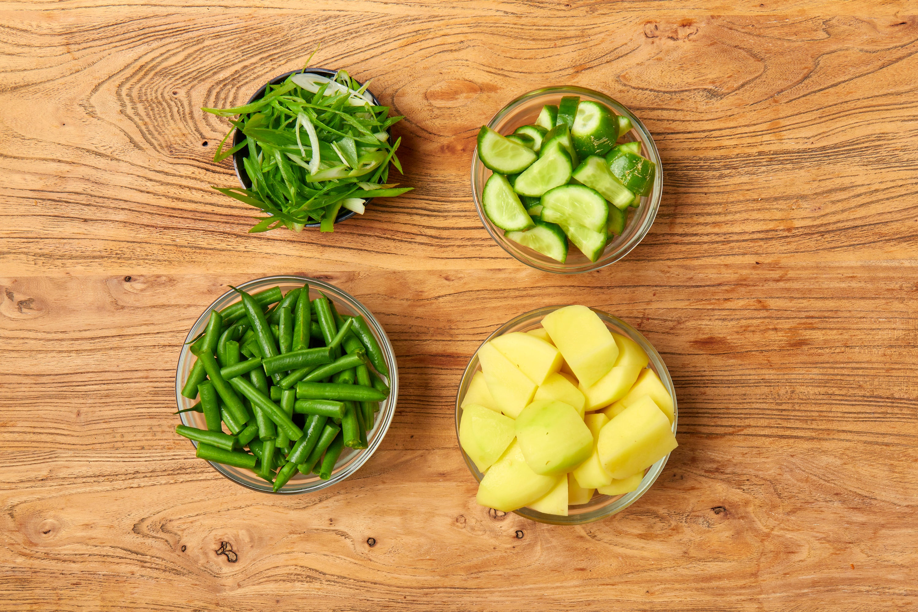 Roast Black Pepper Chicken with Turmeric Potatoes & Warm Green Bean and Cucumber Salad